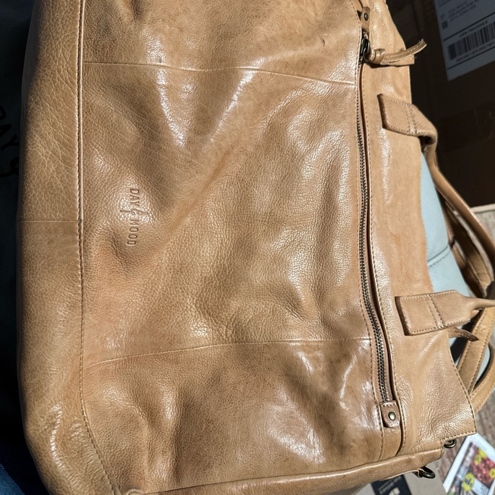 Day & Mood Tan Leather shoulder Handbag - Picture 4 of 6